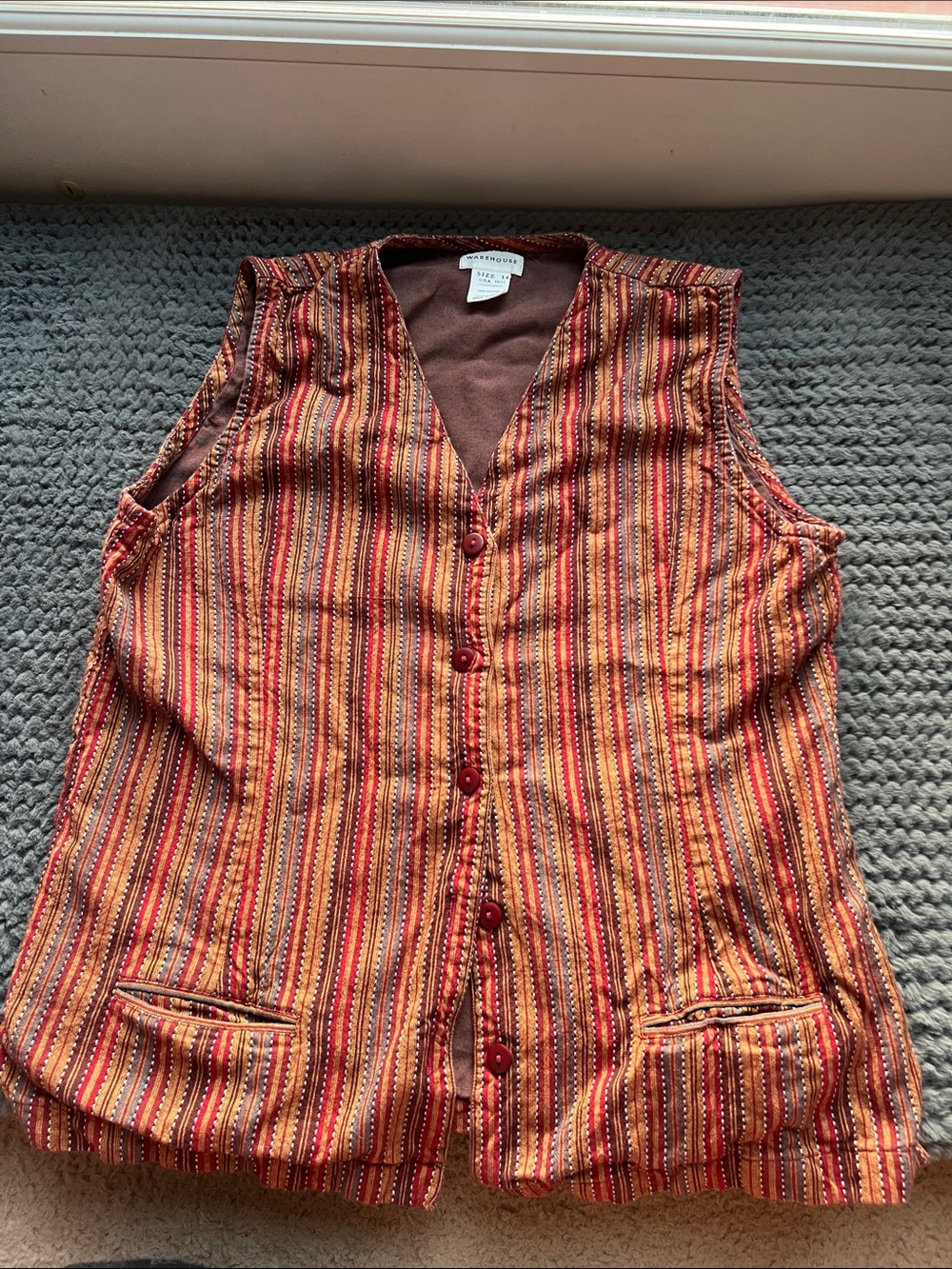 Warehouse Burnt Orange Striped Vest